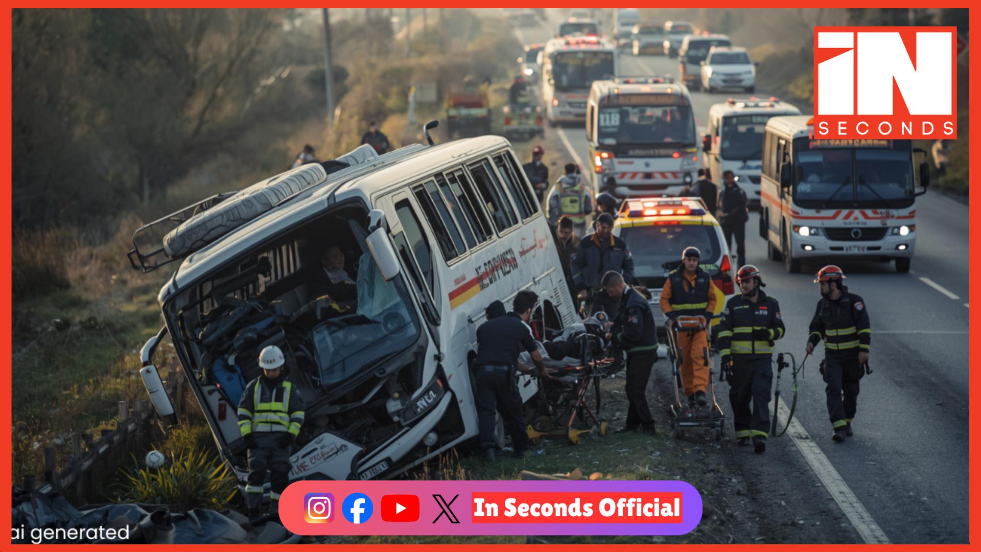 <p><strong><span style="color: rgb(224, 62, 45);" data-mce-style="color: rgb(224, 62, 45);">અમરેલીના ચાવંડ નજીક જાનૈયા ભરેલી બસ પલટી:</span> 40 માંથી 25 મુસાફરો ઈજાગ્રસ્ત, મોટી જાનહાનિ ટળી</strong></p>