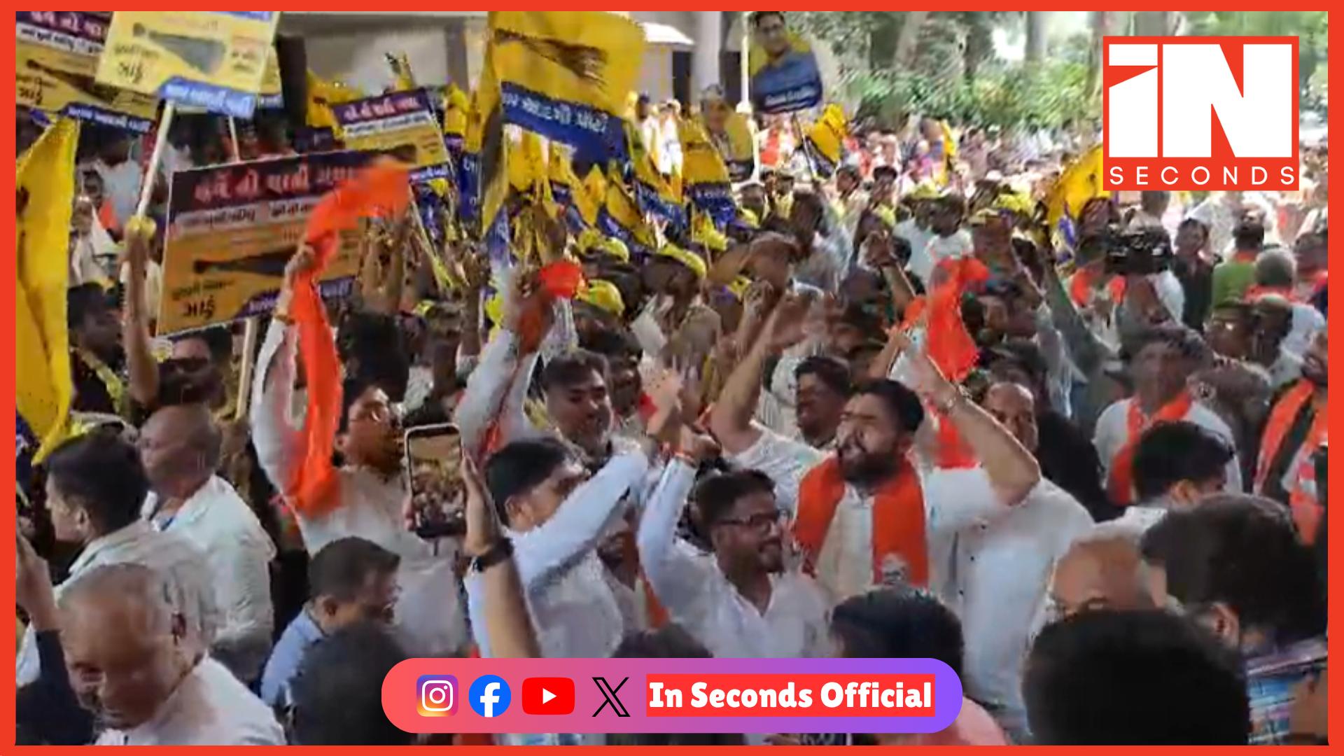 <p><strong><span style="color: rgb(224, 62, 45);" data-mce-style="color: rgb(224, 62, 45);">સ્થાનિક સ્વરાજ્ય ચૂંટણી : </span>સુરતમાં ભાજપ, કોંગ્રેસ અને આપના ઉમેદવારોએ કલેક્ટર કચેરી ખાતે શક્તિ પ્રદર્શન કર્યું</strong></p>